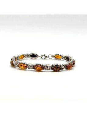 925 Sterling Silver Baltic Amber Bracelet